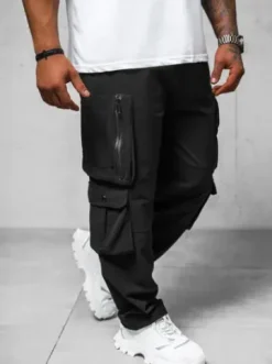 Spodnie męskie cargo wide leg czarne O/PS5527^Ozonee Online