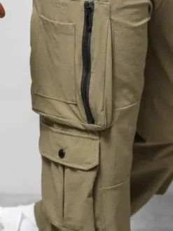 Spodnie męskie cargo wide leg ciemno-beżowe O/PS5527^Ozonee Online