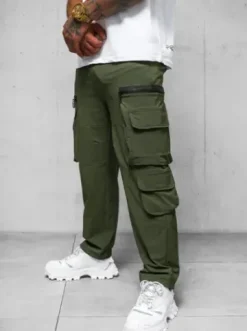 Spodnie męskie cargo wide leg khaki O/PS5526^Ozonee Discount