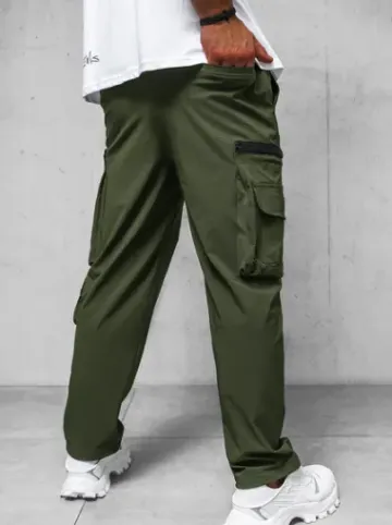 Spodnie męskie cargo wide leg khaki O/PS5526^Ozonee Discount