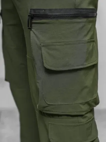 Spodnie męskie cargo wide leg khaki O/PS5526^Ozonee Discount