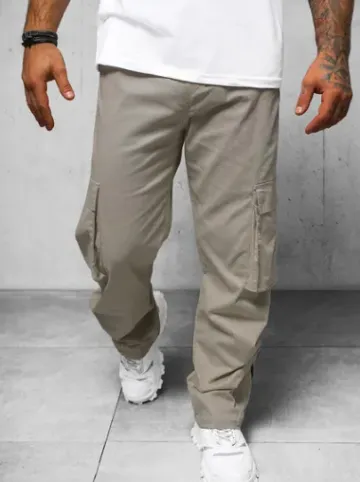 Spodnie męskie cargo wide leg szare O/G3016Z^Ozonee Outlet