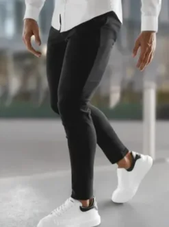 Spodnie męskie chino czarne O/P4049Z^Ozonee Fashion