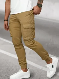 Spodnie męskie chino joggery beżowe NB/MP0202KZ^Ozonee Best