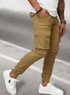 Spodnie męskie chino joggery beżowe NB/MP0202KZ^Ozonee Best