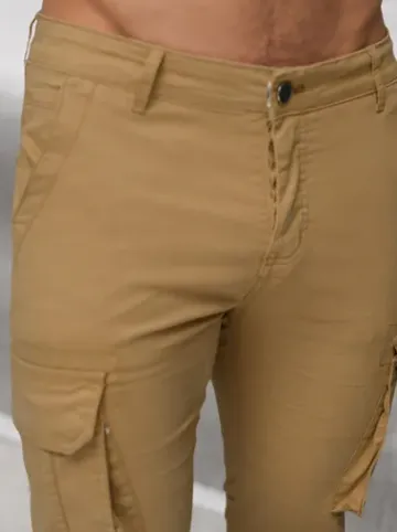 Spodnie męskie chino joggery beżowe NB/MP0202KZ^Ozonee Best