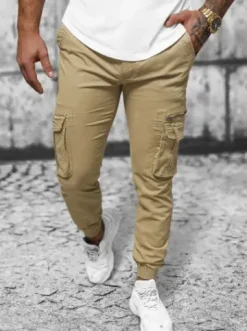 Spodnie męskie chino joggery beżowe NB/MP0201K^Ozonee Fashion