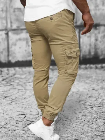 Spodnie męskie chino joggery beżowe NB/MP0201K^Ozonee Fashion