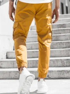 Spodnie męskie chino joggery camelowe DJ/5580^Ozonee Outlet