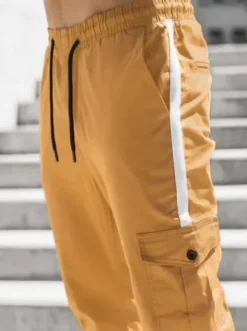 Spodnie męskie chino joggery camelowe DJ/5580^Ozonee Outlet