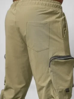 Spodnie męskie chino joggery ciemno-beżowe O/PS5519^Ozonee Online