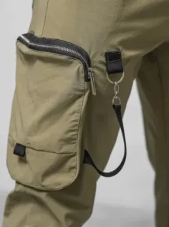 Spodnie męskie chino joggery ciemno-beżowe O/PS5519^Ozonee Online