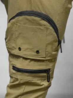 Spodnie męskie chino joggery ciemno-beżowe O/PS5501^Ozonee Discount