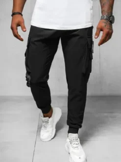 Spodnie męskie chino joggery czarne O/PS5520^Ozonee Best