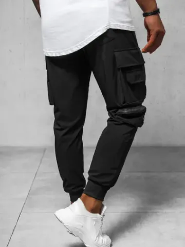 Spodnie męskie chino joggery czarne O/PS5520^Ozonee Best
