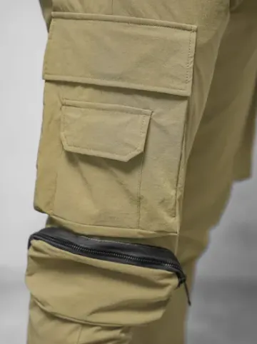Spodnie męskie chino joggery ciemno-beżowe O/PS5520^Ozonee Best