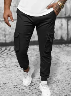 Spodnie męskie chino joggery czarne NB/MP0201N^Ozonee Best