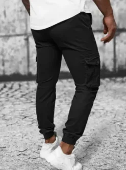 Spodnie męskie chino joggery czarne NB/MP0201N^Ozonee Best