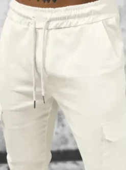 Spodnie męskie chino joggery ecru O/P4051^Ozonee Hot