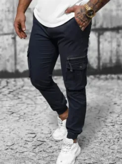 Spodnie męskie chino joggery granatowe NB/MP0201BS^Ozonee Clearance