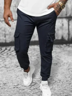 Spodnie męskie chino joggery granatowe NB/MP0201BS^Ozonee Clearance