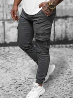 Spodnie męskie chino joggery grafitowe NB/MP0201GS^Ozonee Sale