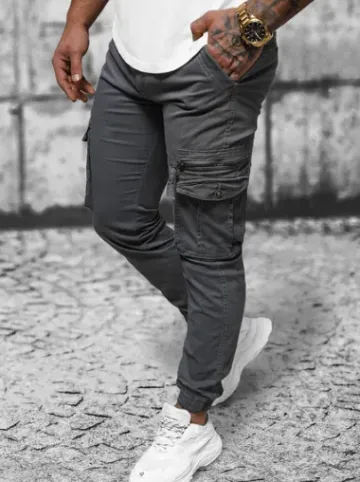 Spodnie męskie chino joggery grafitowe NB/MP0201GS^Ozonee Sale