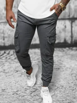 Spodnie męskie chino joggery grafitowe NB/MP0201GS^Ozonee Sale