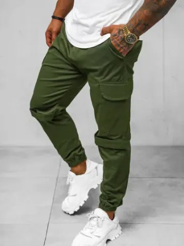 Spodnie męskie chino joggery khaki O/G3014Z^Ozonee New