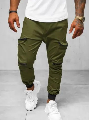 Spodnie męskie chino joggery khaki O/475^Ozonee Online