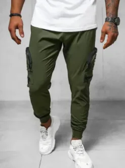 Spodnie męskie chino joggery khaki O/PS5501^Ozonee Best