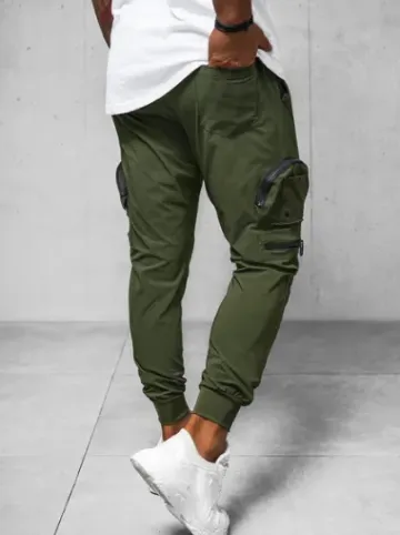 Spodnie męskie chino joggery khaki O/PS5501^Ozonee Best