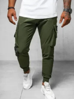 Spodnie męskie chino joggery khaki O/PS5520^Ozonee Sale