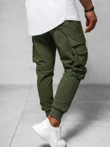 Spodnie męskie chino joggery khaki O/PS5520^Ozonee Sale