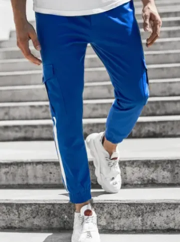 Spodnie męskie chino joggery niebieskie DJ/5580^Ozonee Discount