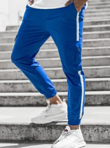 Spodnie męskie chino joggery niebieskie DJ/5580^Ozonee Discount