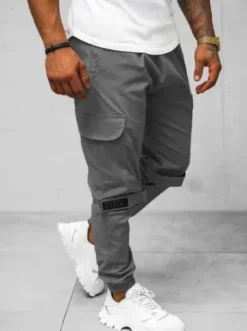 Spodnie męskie chino joggery szare O/G3014Z^Ozonee Fashion