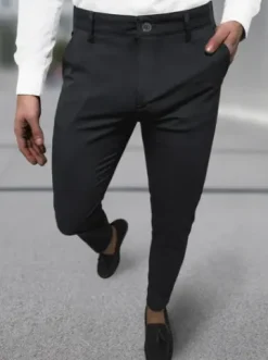 Spodnie męskie chino materiałowe czarne DJ/5526^Ozonee Outlet