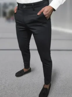 Spodnie męskie chino materiałowe czarne DJ/5526^Ozonee Outlet