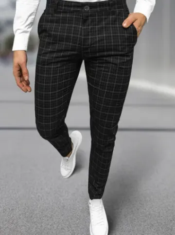 Spodnie męskie chino materiałowe czarne DJ/5515^Ozonee Fashion