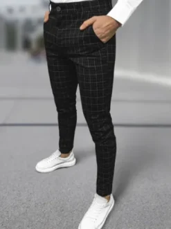Spodnie męskie chino materiałowe czarne DJ/5515^Ozonee Fashion