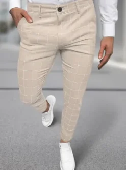 Spodnie męskie chino materiałowe beżowe DJ/5505^Ozonee Outlet