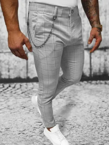 Spodnie męskie chino materiałowe szare DJ/550172^Ozonee Clearance