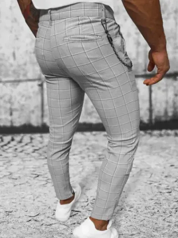 Spodnie męskie chino materiałowe szare DJ/550172^Ozonee Clearance