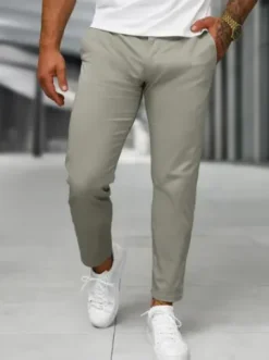 Spodnie męskie chino szare BL/SK222/5^Ozonee Fashion