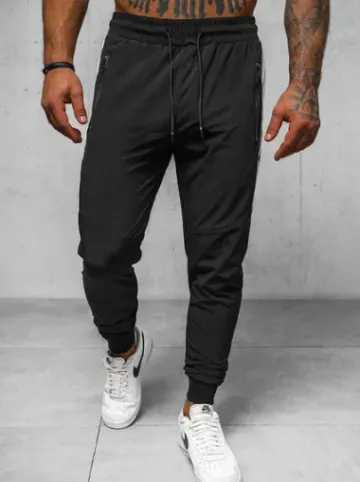 Spodnie męskie joggery czarne O/DC468^Ozonee Hot