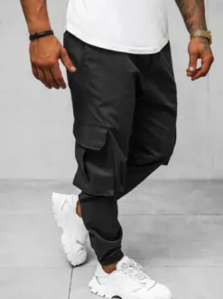 Spodnie męskie joggery czarne O/G3006Z^Ozonee Discount