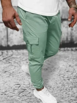 Spodnie męskie joggery miętowe O/PAN23023^Ozonee Hot