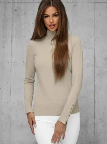 Sweter damski beżowy JS/8002/1^Ozonee Discount
