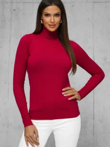 Sweter damski bordowy JS/8009/5^Ozonee Best